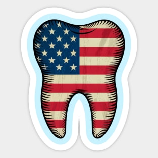 Happy 4th Of July American Dental Squad Funny Dental Assistant Sticker